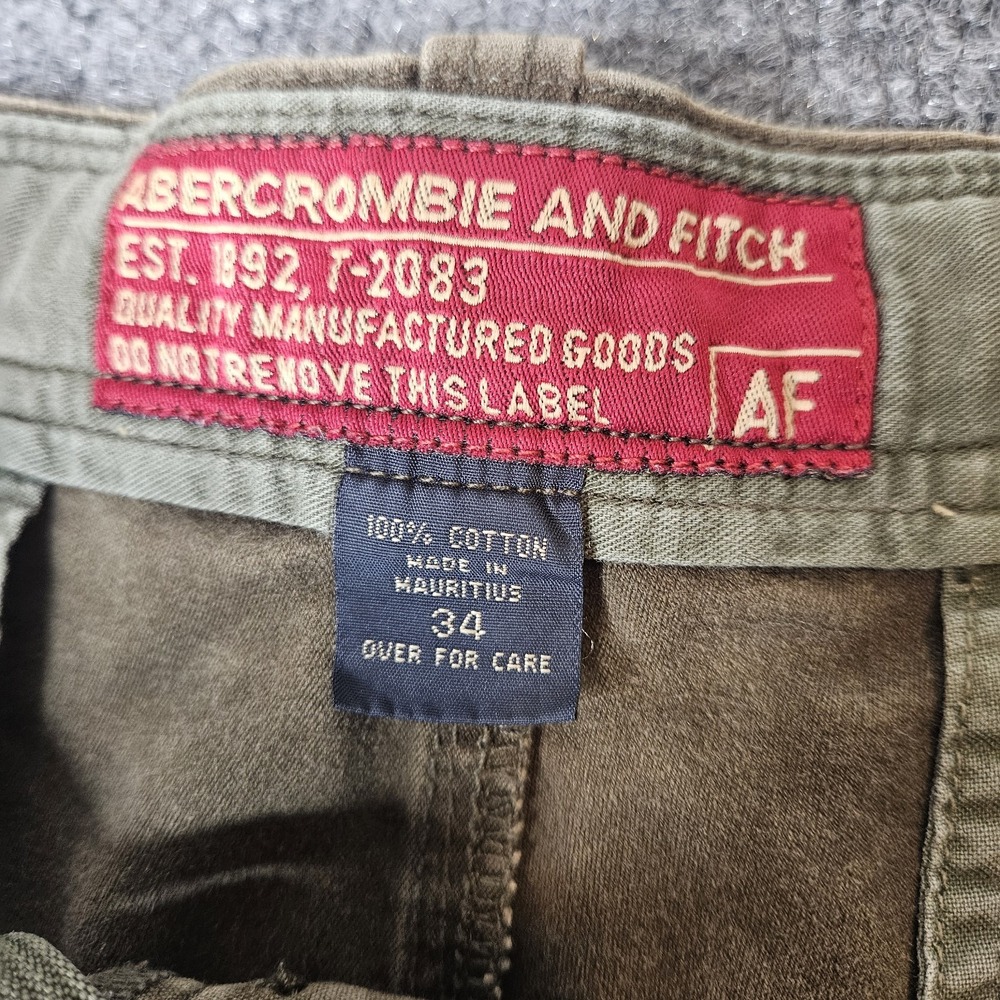 Vintage Abercrombie & Fitch Mens Baggy Paratrooper Cargo Shorts Size 34 Y2k - Picture 3 of 7